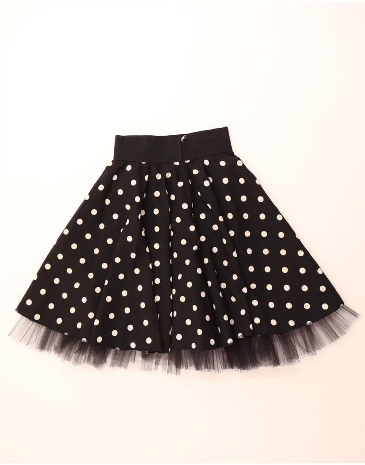 VINTAGE Womens Circular Skirt  W24 XS Black Polka Dot Vintage Vintage and Second-Hand Vintage from Messina Hembry 