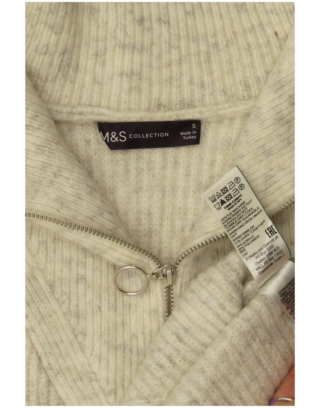 Женская майка-майка оверсайз Marks & Spencer UK 10, маленький серый в крапинку
