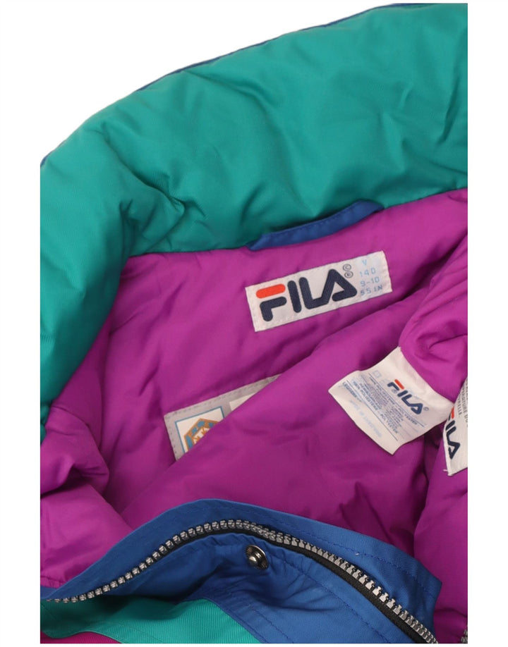 Лыжный комбинезон Fila для мальчиков 9–10 лет, синий, полиэстер с цветными блоками