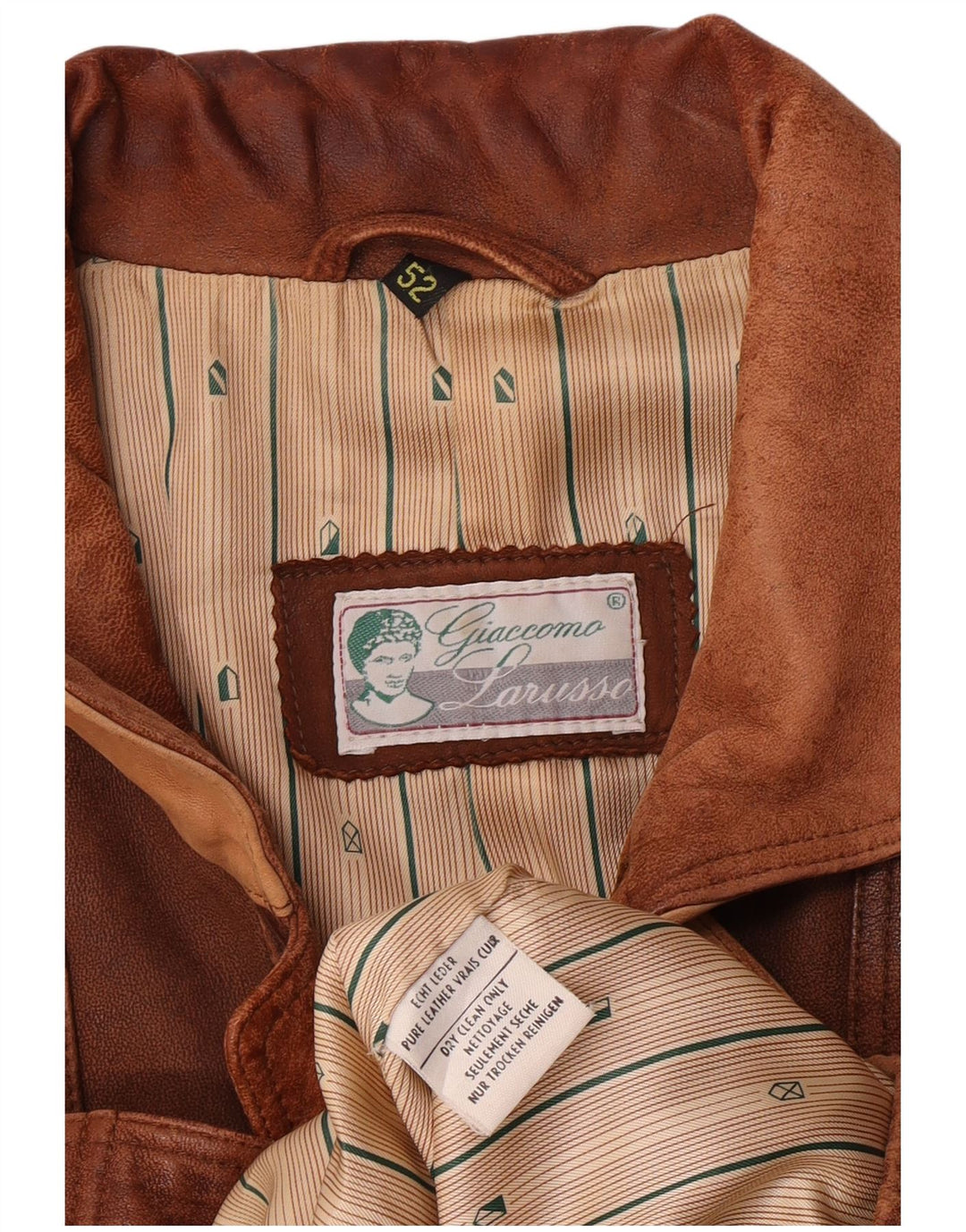 Мужская кожаная куртка Giaccomo Larusso IT 52 XL Коричневая кожа