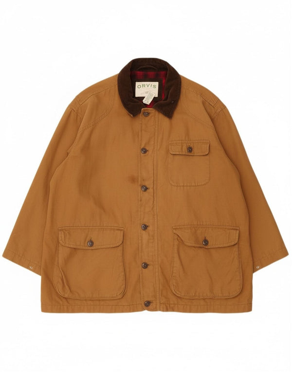 Orvis Mens Utility Jacket UK 44 2XL Brown Cotton