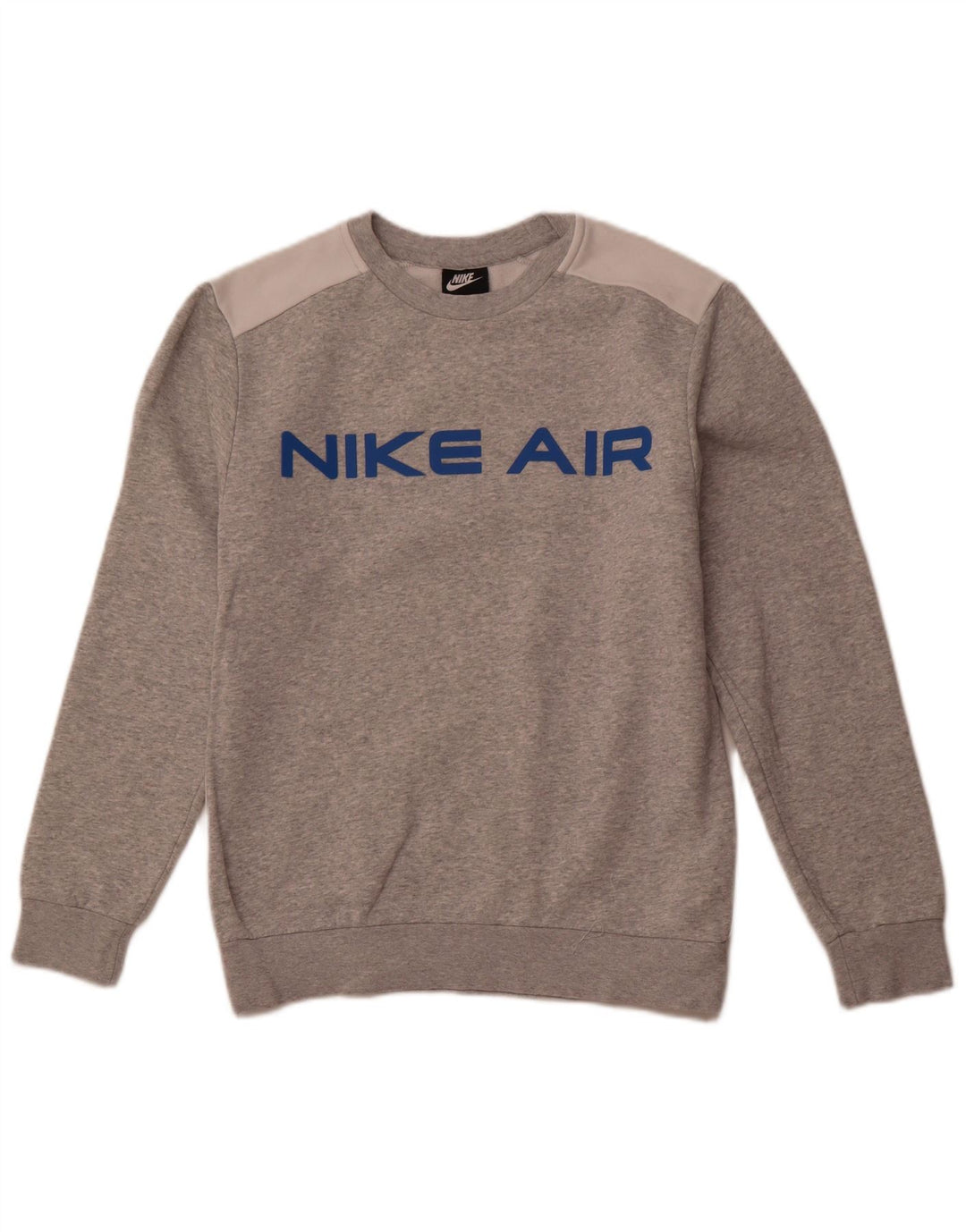 Мужской свитшот с графическим рисунком NIKE, маленький серый хлопковый джемпер с цветными блоками