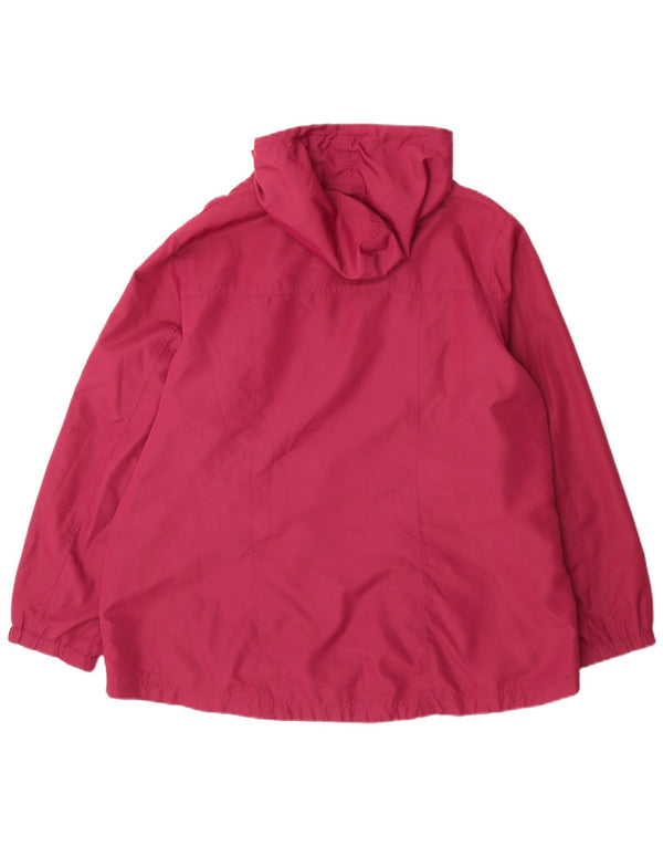 Женская дождевик с капюшоном и графическим рисунком Kangaroos UK 22 3XL бордовый полиэстер