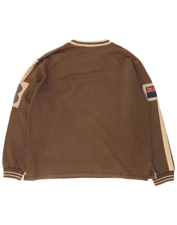 Мужской свитшот North Sails с графическим рисунком, XL, коричневый, хлопок с цветными блоками
