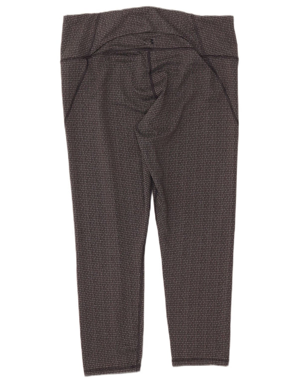 Женские укороченные леггинсы приталенного кроя UNDER ARMOR, Великобритания, 18 XL, серые с геометрическим рисунком