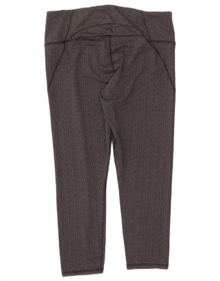 Женские укороченные леггинсы приталенного кроя UNDER ARMOR, Великобритания, 18 XL, серые с геометрическим рисунком