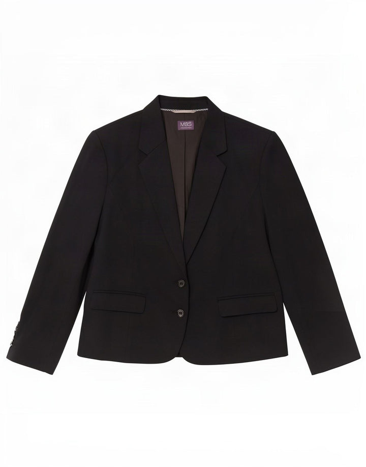 Женский пиджак Marks & Spencer с 2 пуговицами, Великобритания 20, 2XL, темно-синий, полиэстер