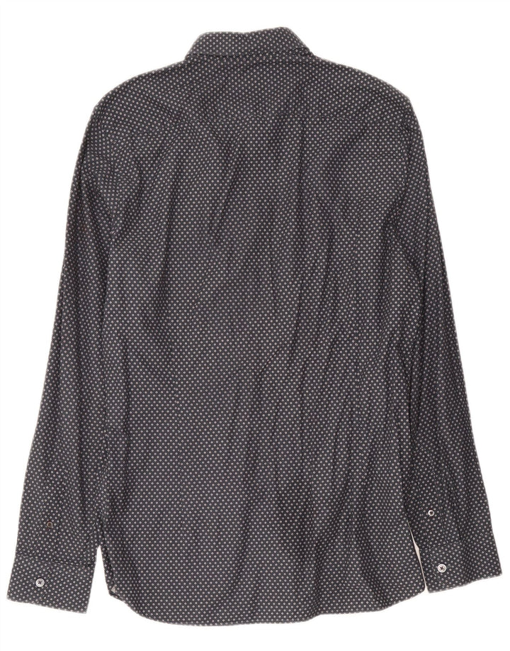 Мужская рубашка Ted Baker, размер 3, средний серый пятнистый хлопок