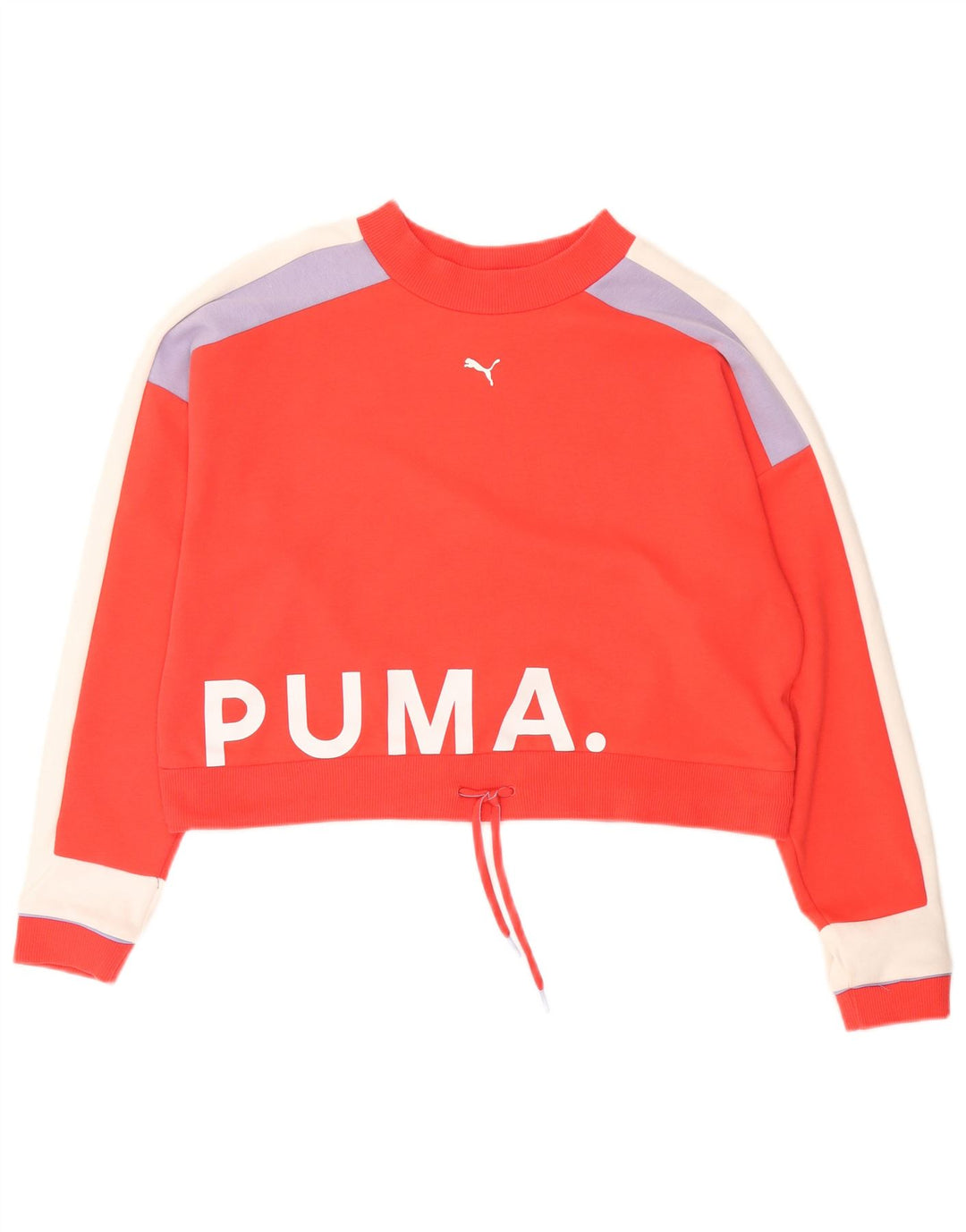 Женский укороченный свитшот с графическим рисунком Puma UK 14, средний красный цвет с цветными блоками
