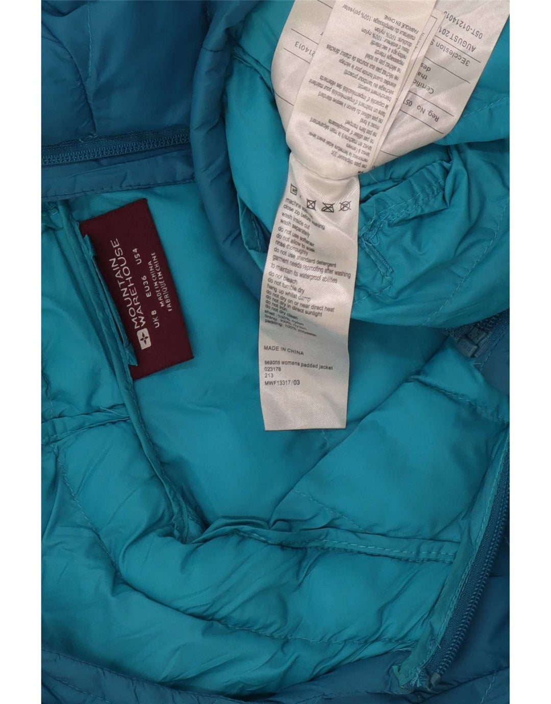 Женская утепленная куртка с капюшоном Mountain Warehouse UK 8, маленький синий нейлон
