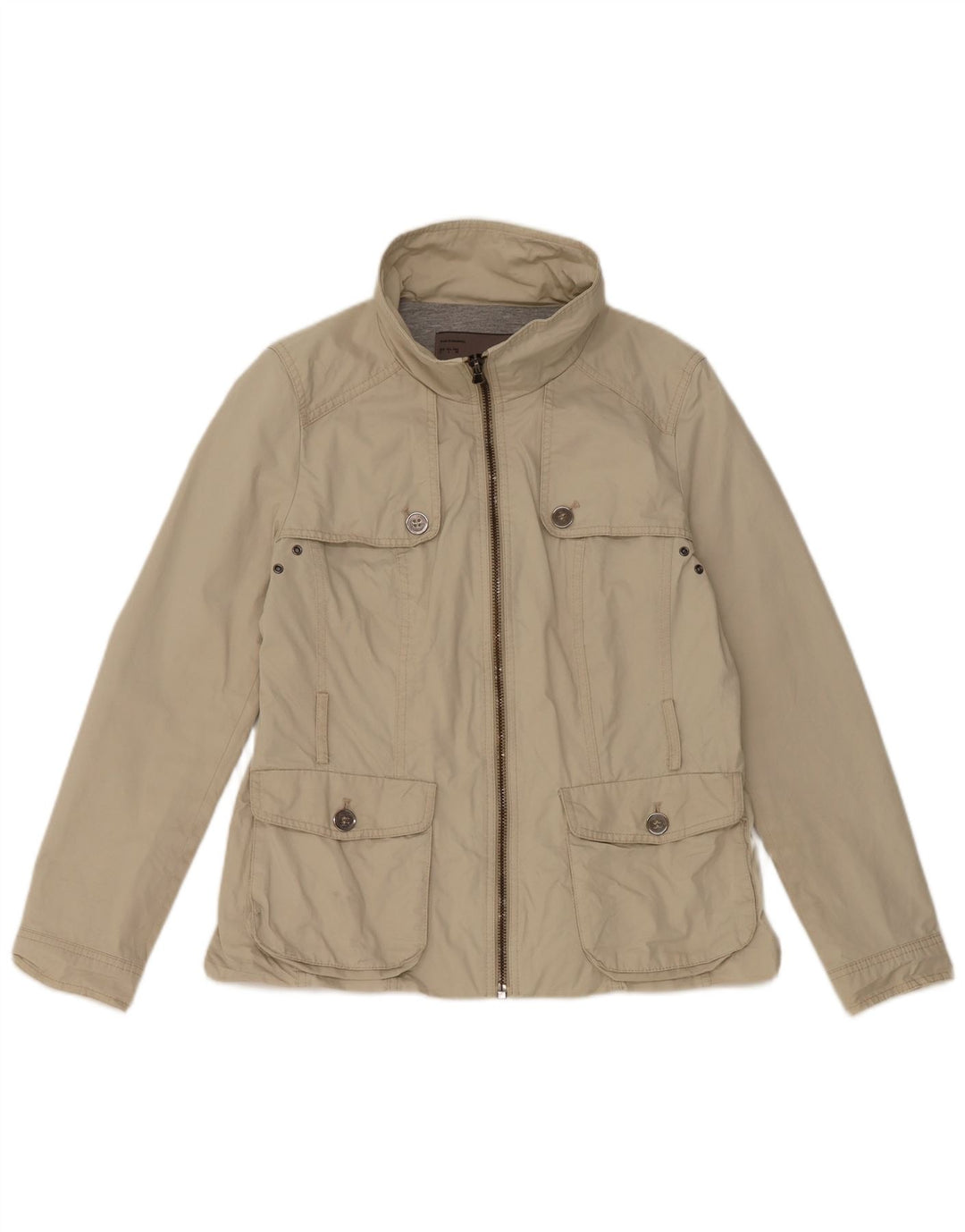 Женский бомбер Zara UK 14, большой, бежевый