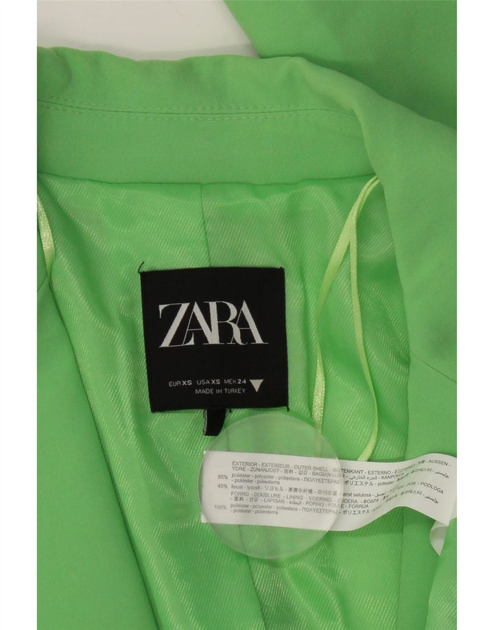 Женский пиджак оверсайз на 1 пуговице Zara UK 6 XS, зеленый полиэстер