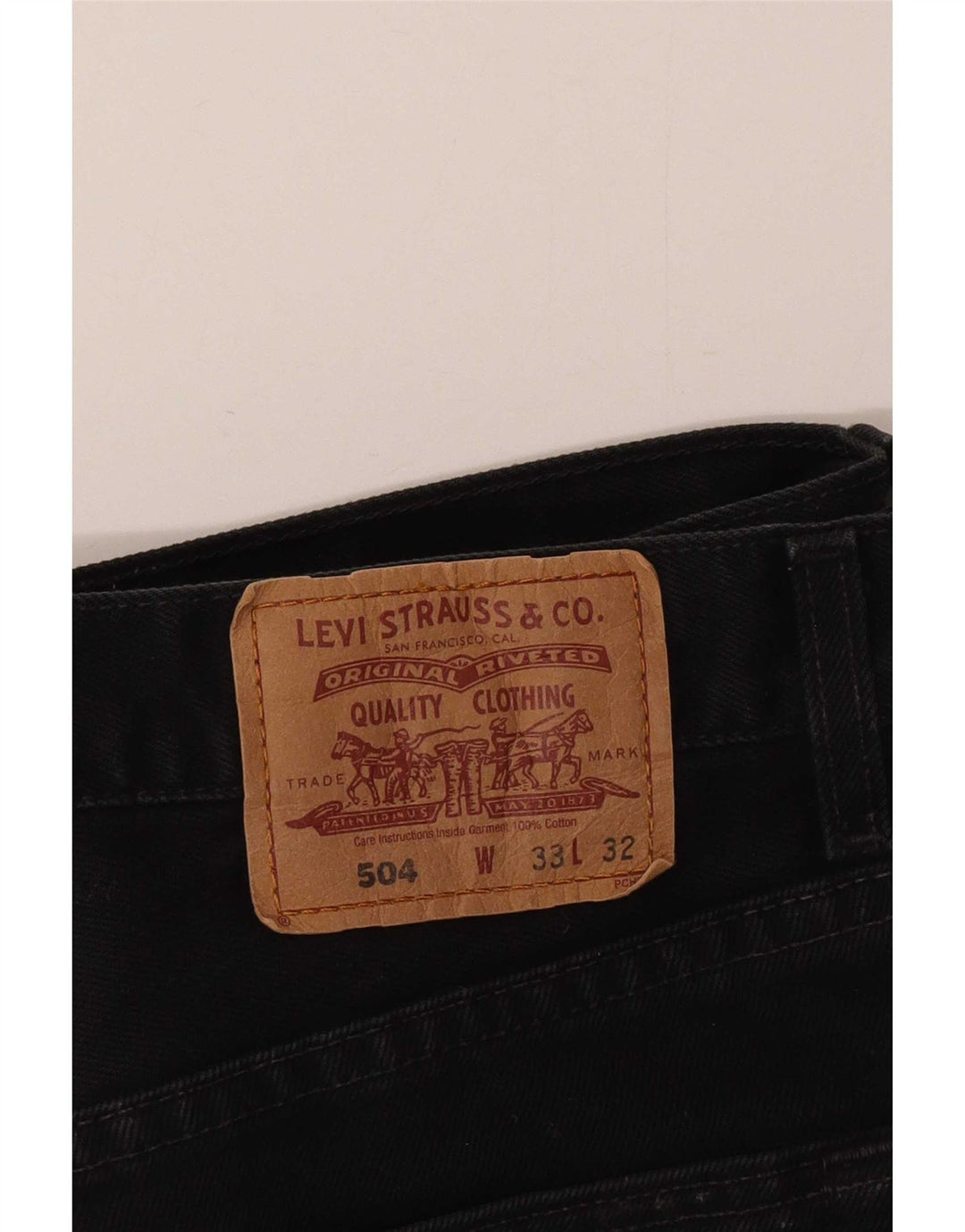 Мужские укороченные джинсы Levi's 504 W33 L26, черный хлопок