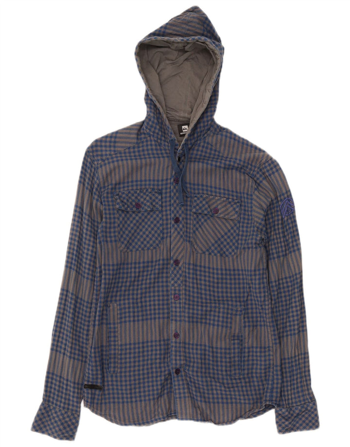 Мужская фланелевая рубашка Quiksilver Lumberjack, маленькая синяя хлопковая клетка в мелкую клетку
