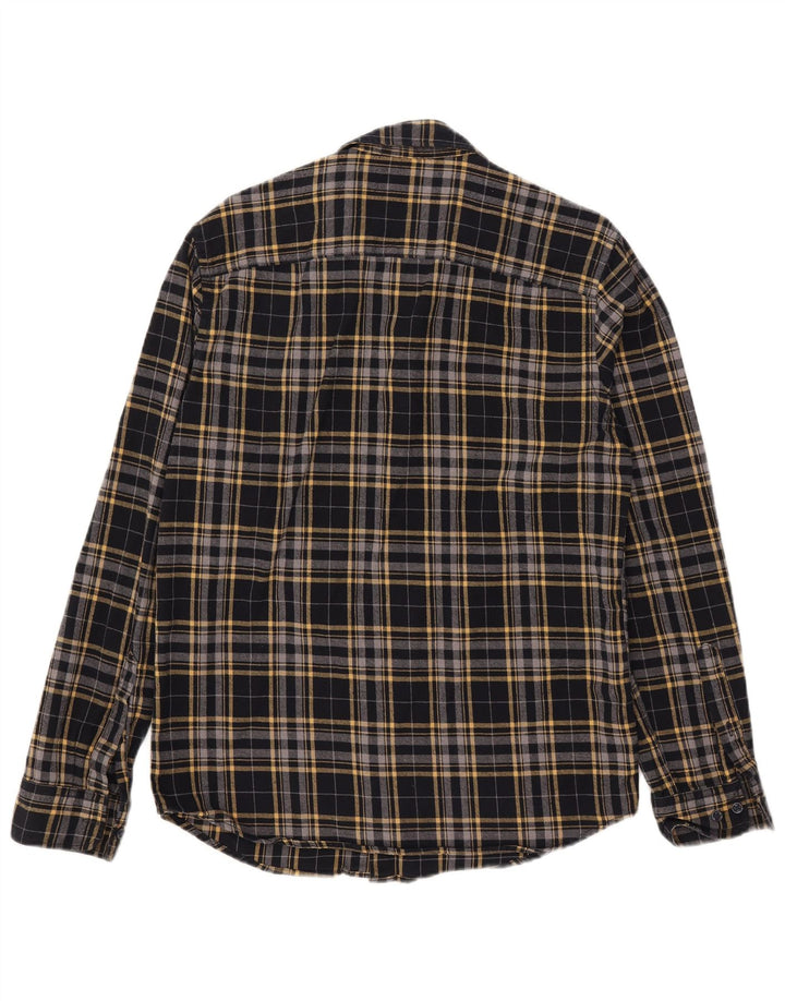 Мужская фланелевая рубашка Jack & Jones среднего размера, черная клетка, хлопок