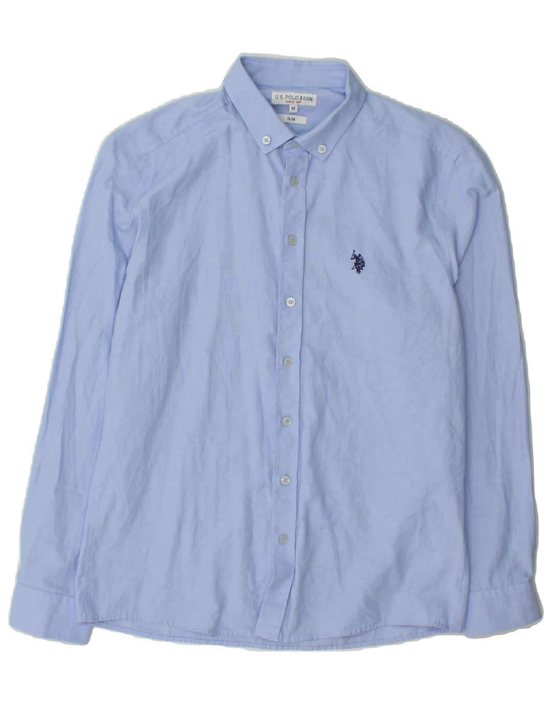 U.S. POLO ASSN. Mens Slim Shirt Medium Blue Cotton Vintage U.S. Polo Assn. and Second-Hand U.S. Polo Assn. from Messina Hembry 