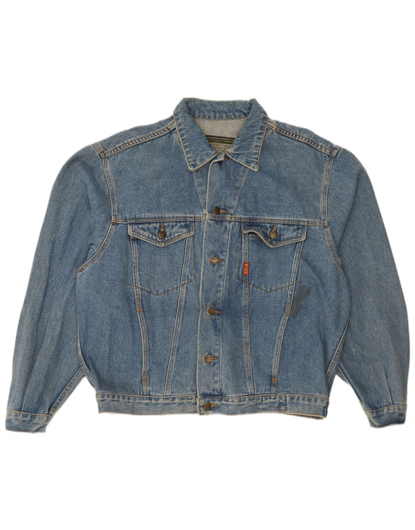 Vintage Mens Denim Jacket IT 52/54 Large Blue Cotton