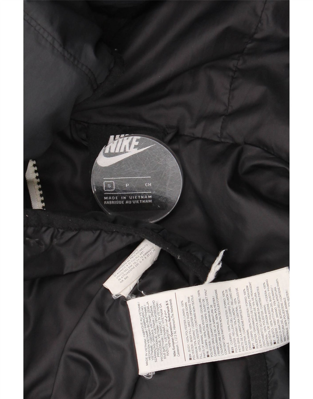 Женская стеганая куртка оверсайз с капюшоном Nike UK 10, маленький темно-синий полиэстер