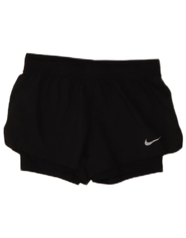 Женские спортивные шорты NIKE Dri Fit UK 10, маленькие черные из полиэстера