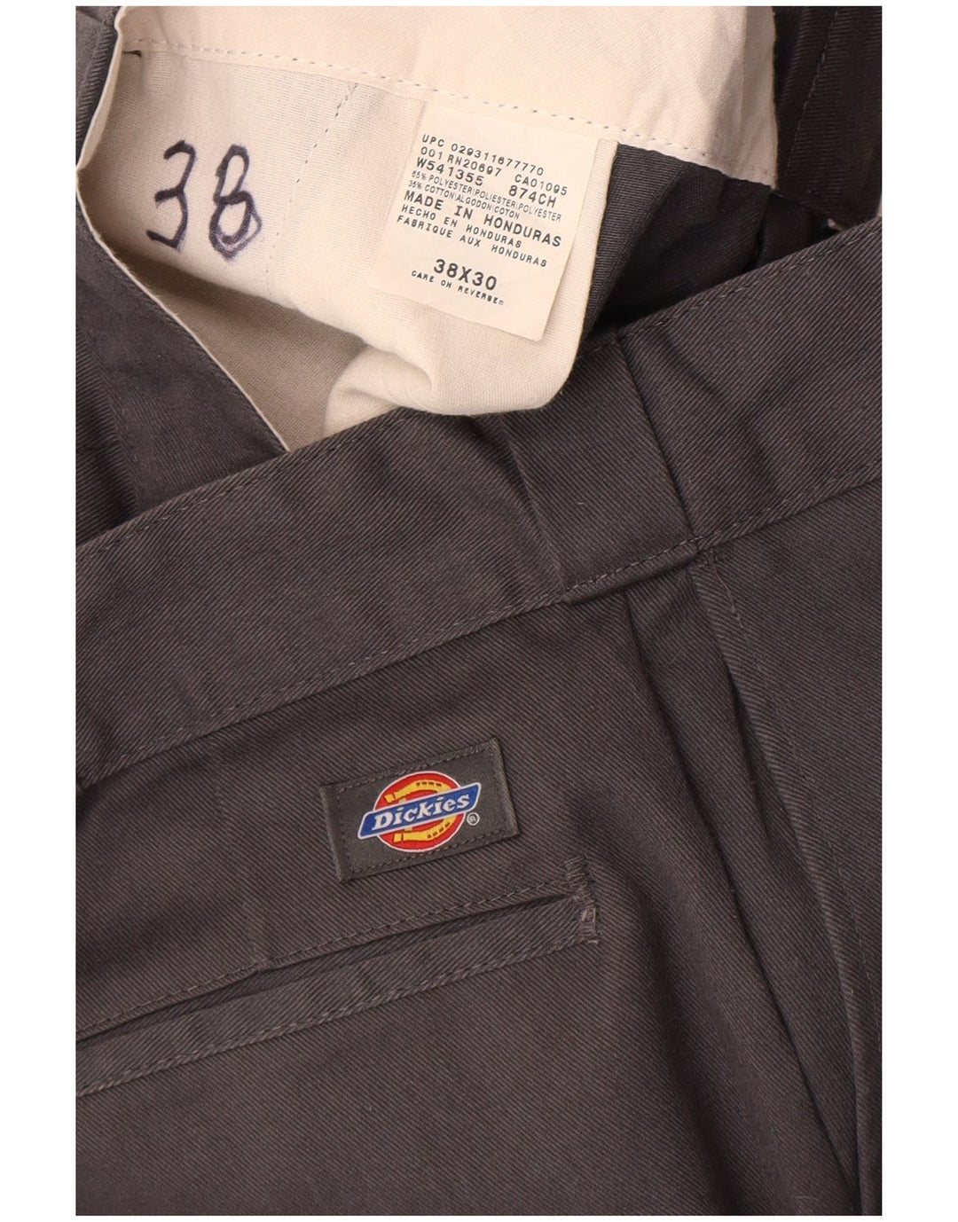 Мужские прямые брюки-чинос Dickies W38 L30, серый полиэстер