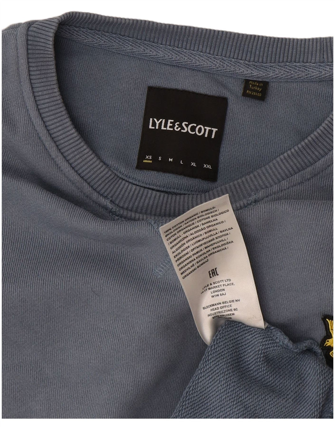 Мужской свитшот Lyle & Scott XS, синий хлопок