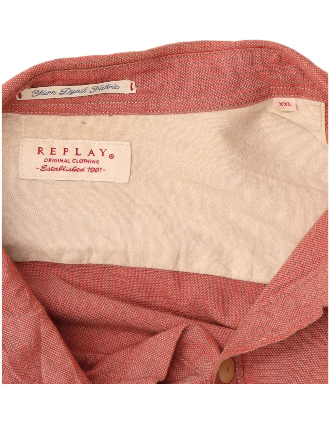 Мужская рубашка REPLAY 2XL, хлопковая красная клетка