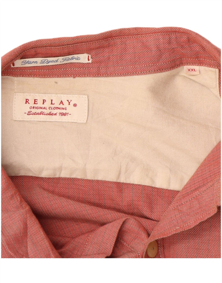 Мужская рубашка REPLAY 2XL, хлопковая красная клетка