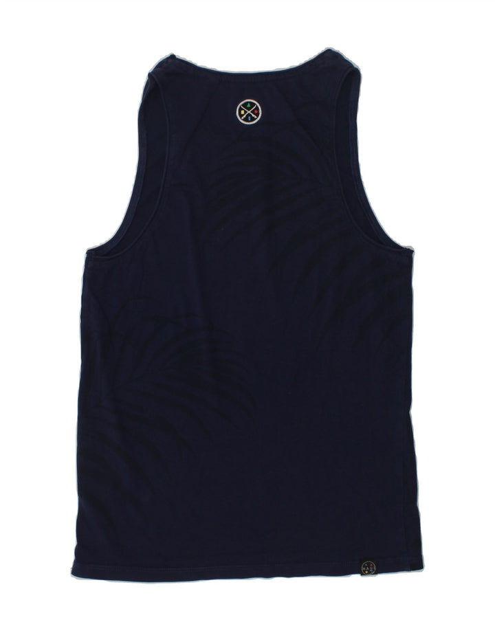 MAUI AND SONS Girls Graphic Vest Top 9-10 Years Navy Blue Cotton | Vintage Maui and Sons | Thrift | Second-Hand Maui and Sons | Used Clothing | Messina Hembry 