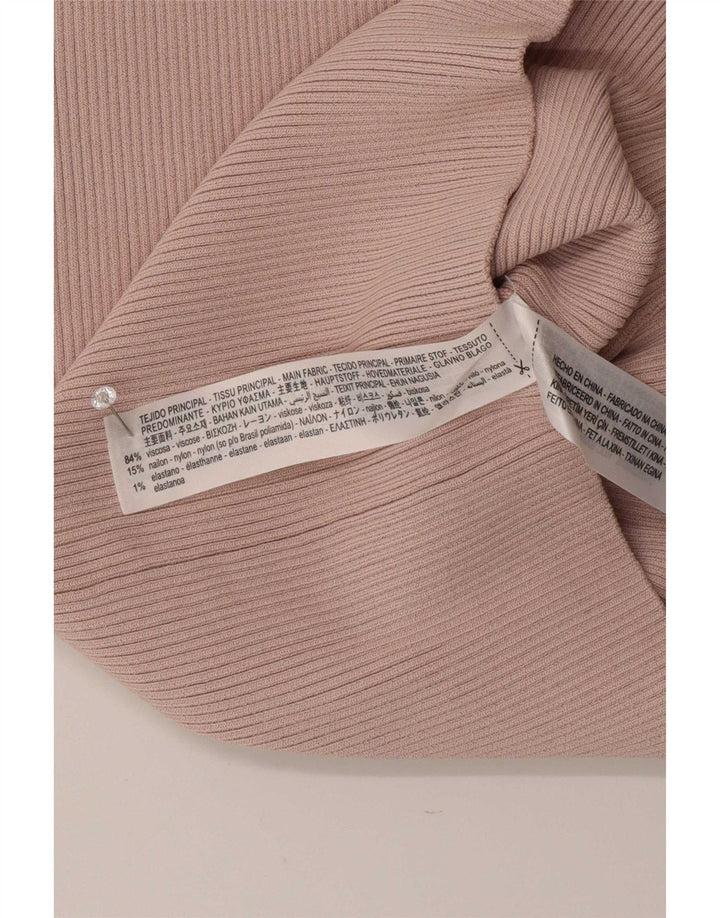 Женский укороченный топ на одно плечо Zara UK 8, маленький розовый, вискоза