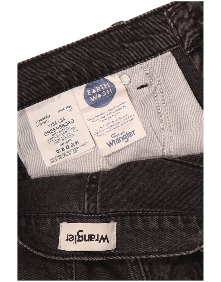 Мужские прямые джинсы Wrangler Greensboro W34 L34, серый хлопок