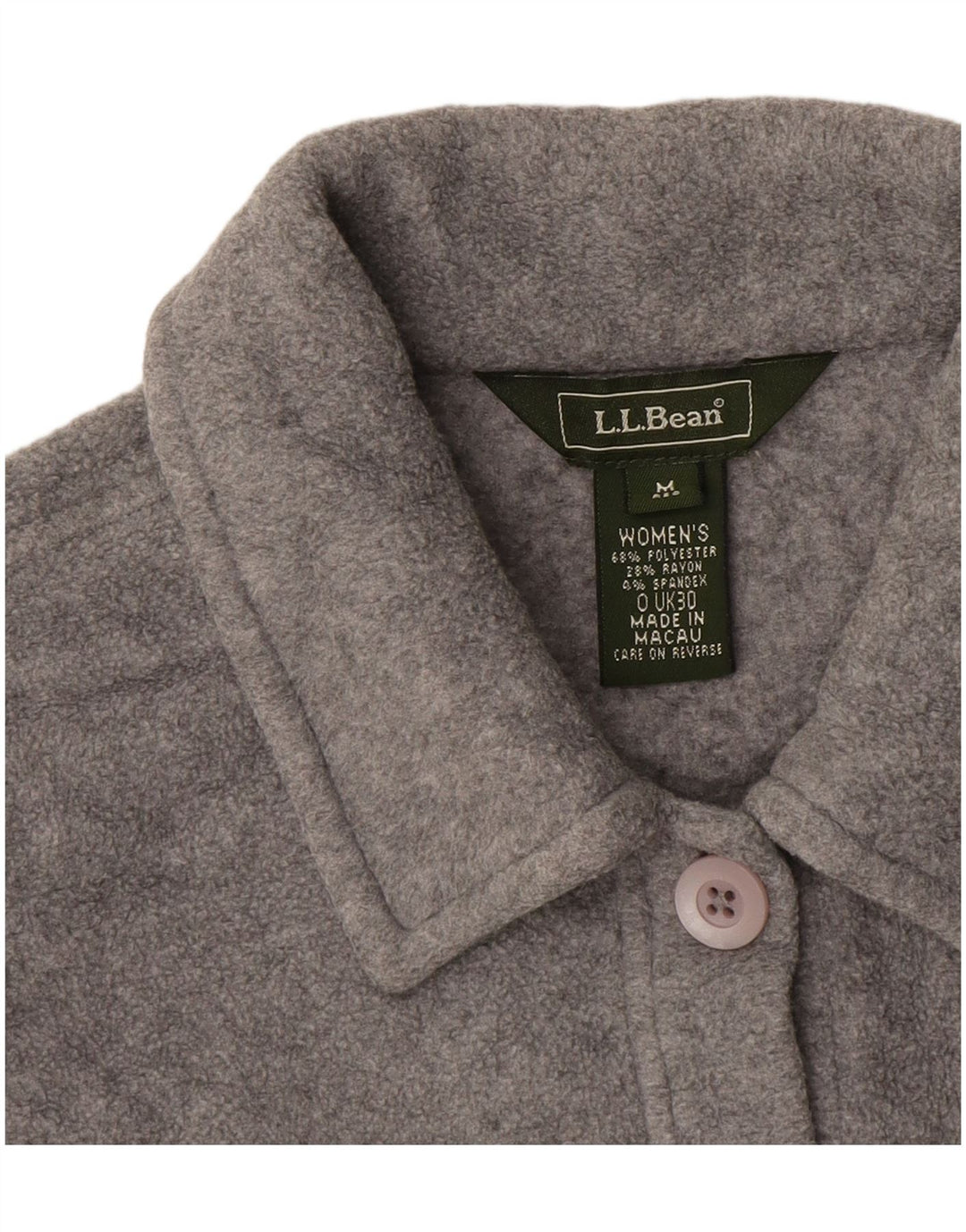 Женская флисовая куртка L.L.Bean UK 14, полиэстер среднего серого цвета