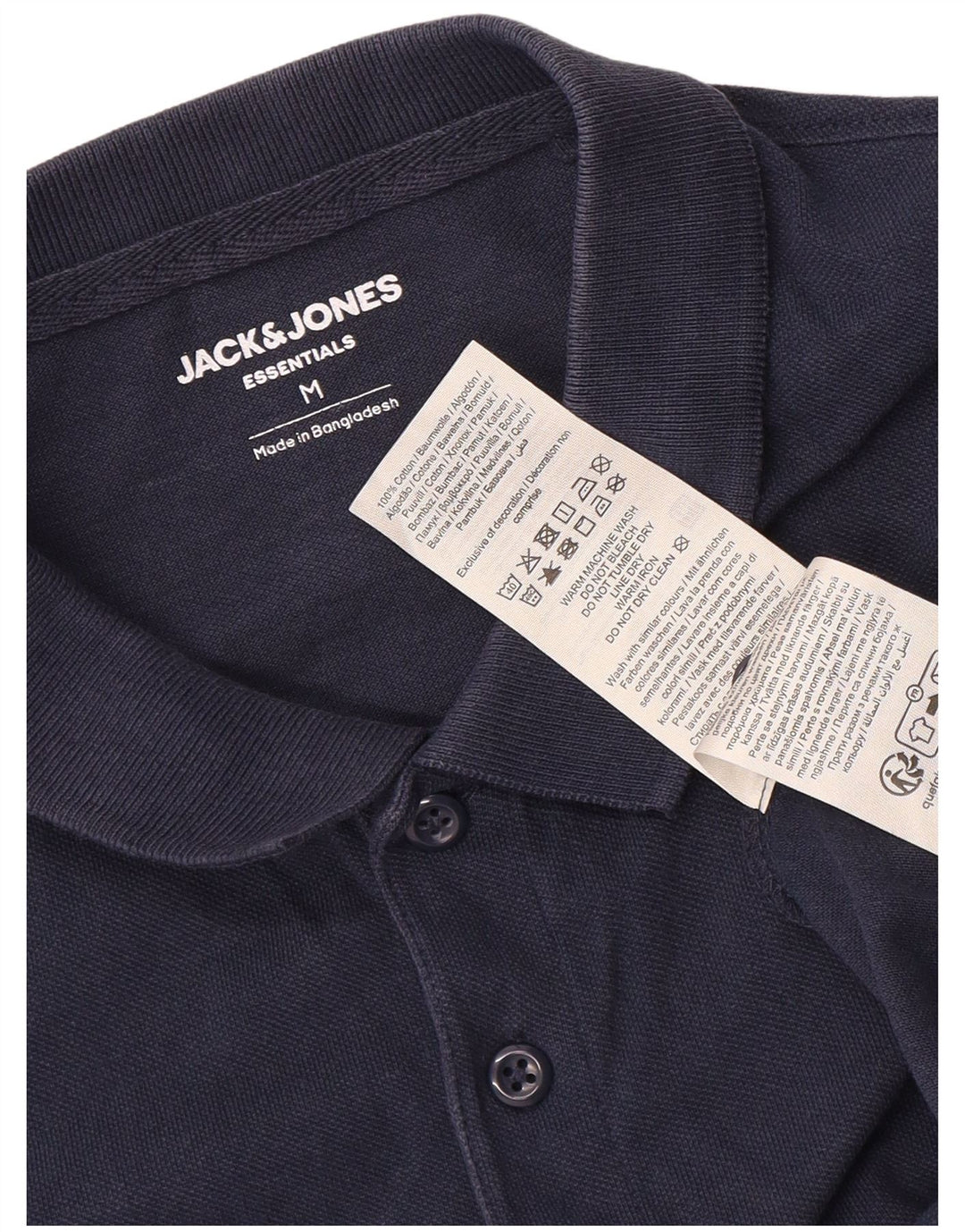 Мужская рубашка поло Jack & Jones среднего размера, темно-синяя, хлопковая