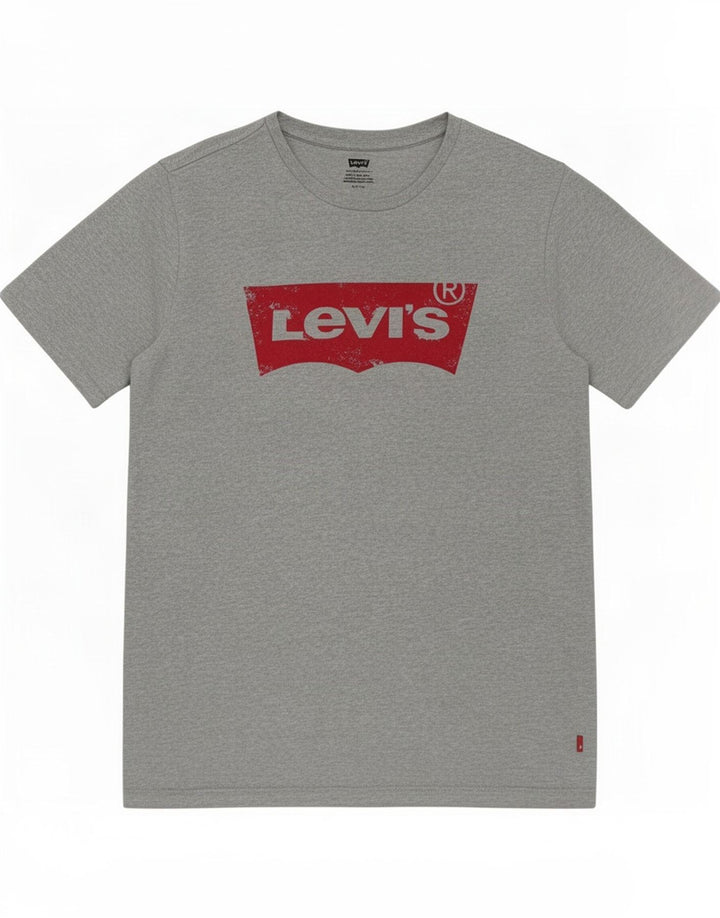 Мужская футболка с рисунком Levi's, маленький серый хлопок