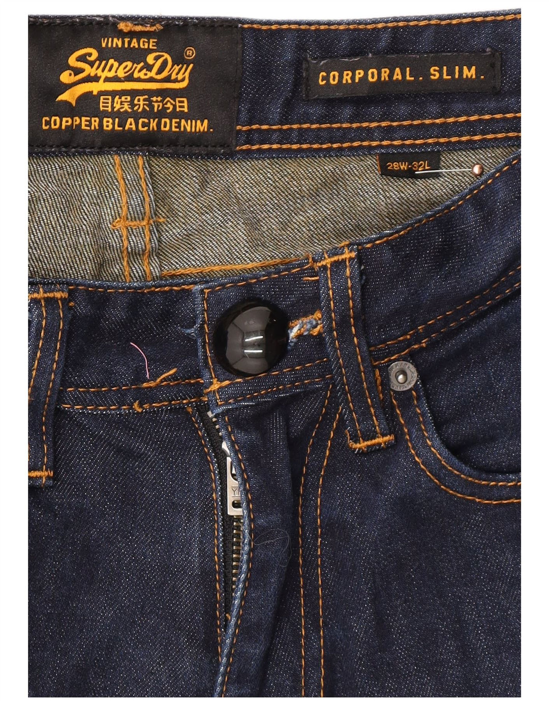 SUPERDRY Womens Slim Jeans W28 L32 Navy Blue Cotton Classic