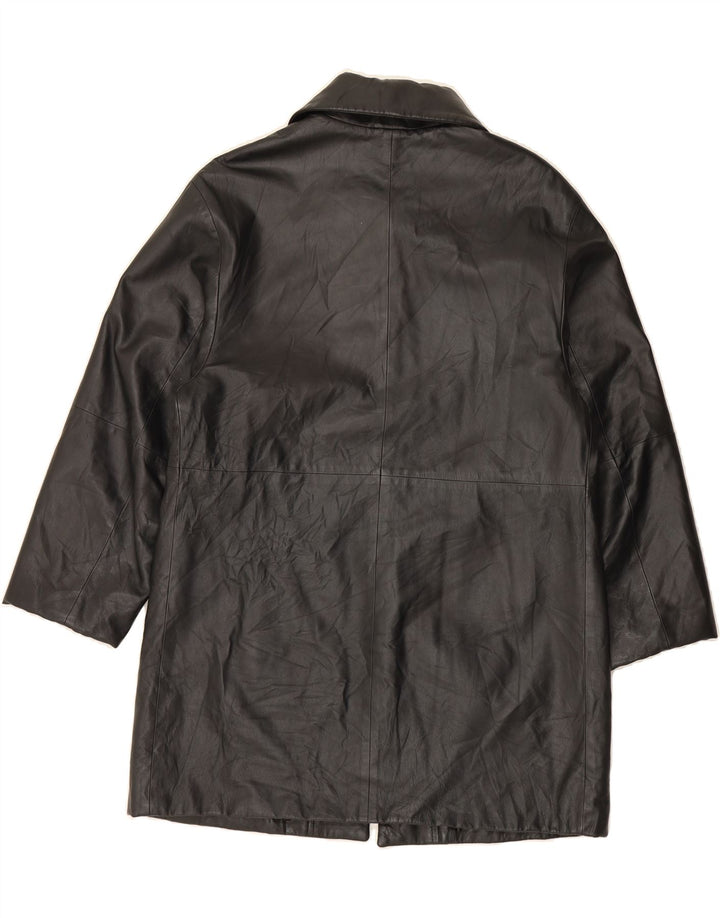 VITTORIO FORTI Womens Leather Coat EU 42 Large Black Vintage Vittorio Forti and Second-Hand Vittorio Forti from Messina Hembry 