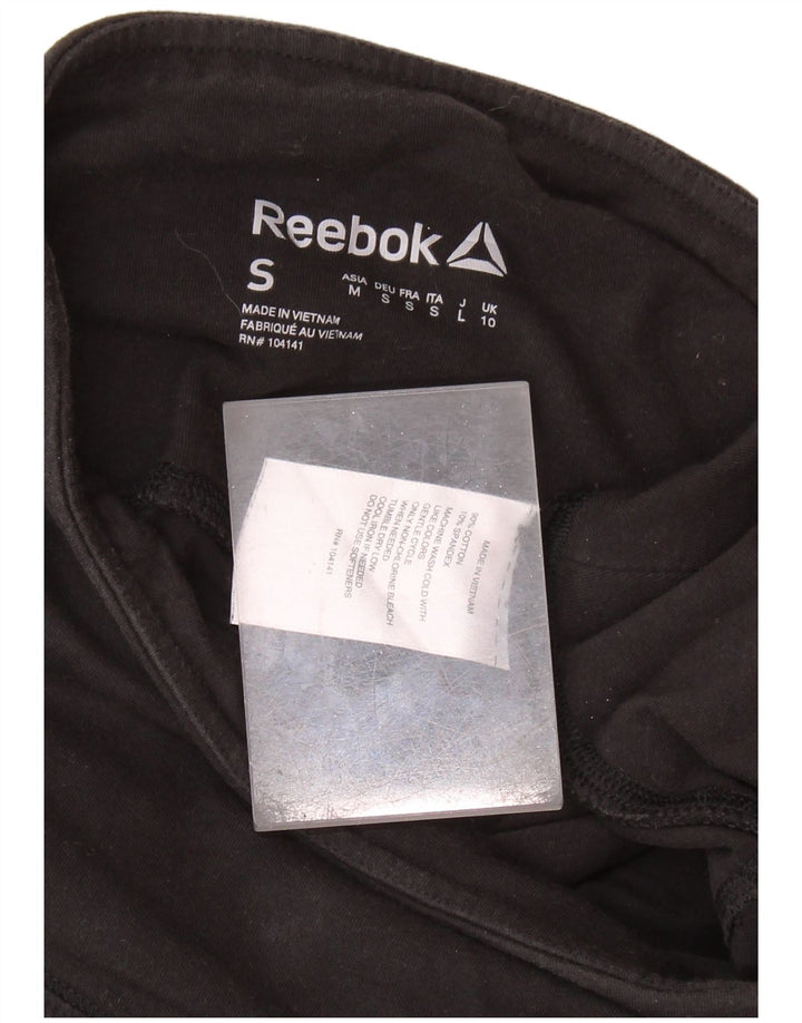 Женские леггинсы REEBOK UK 10, маленькие черные, хлопковые с цветными блоками