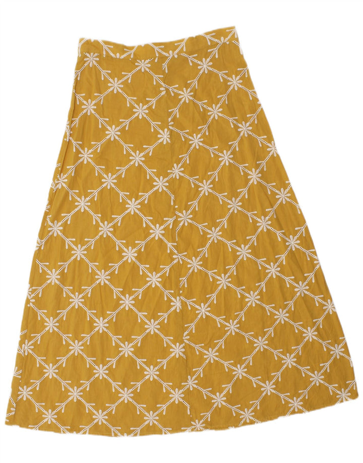 Женская юбка-трапеция Zara Medium W28 Желтая с цветочным принтом