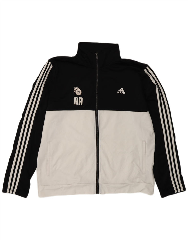 Мужская спортивная куртка Adidas UK 48/50 XL, черный полиэстер с цветными блоками