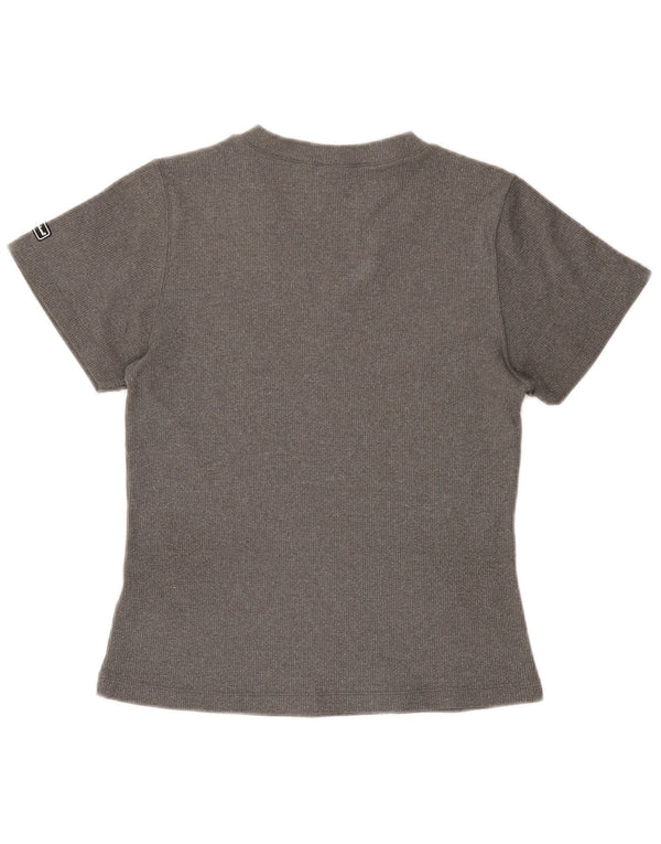 Champion Womens Short Sleeve T-Shirt Top UK 14 Large Grey Nylon