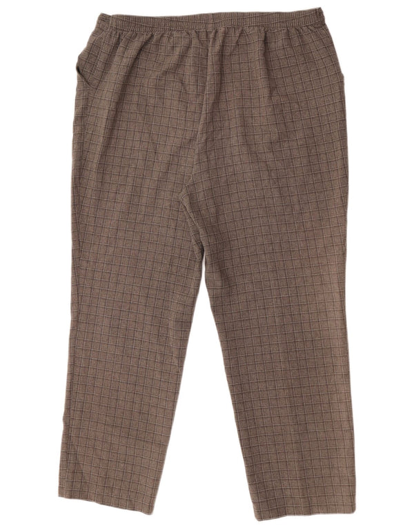 Женские брюки чинос Marks & Spencer UK 20 2XL W38 L28 Коричневые в клетку