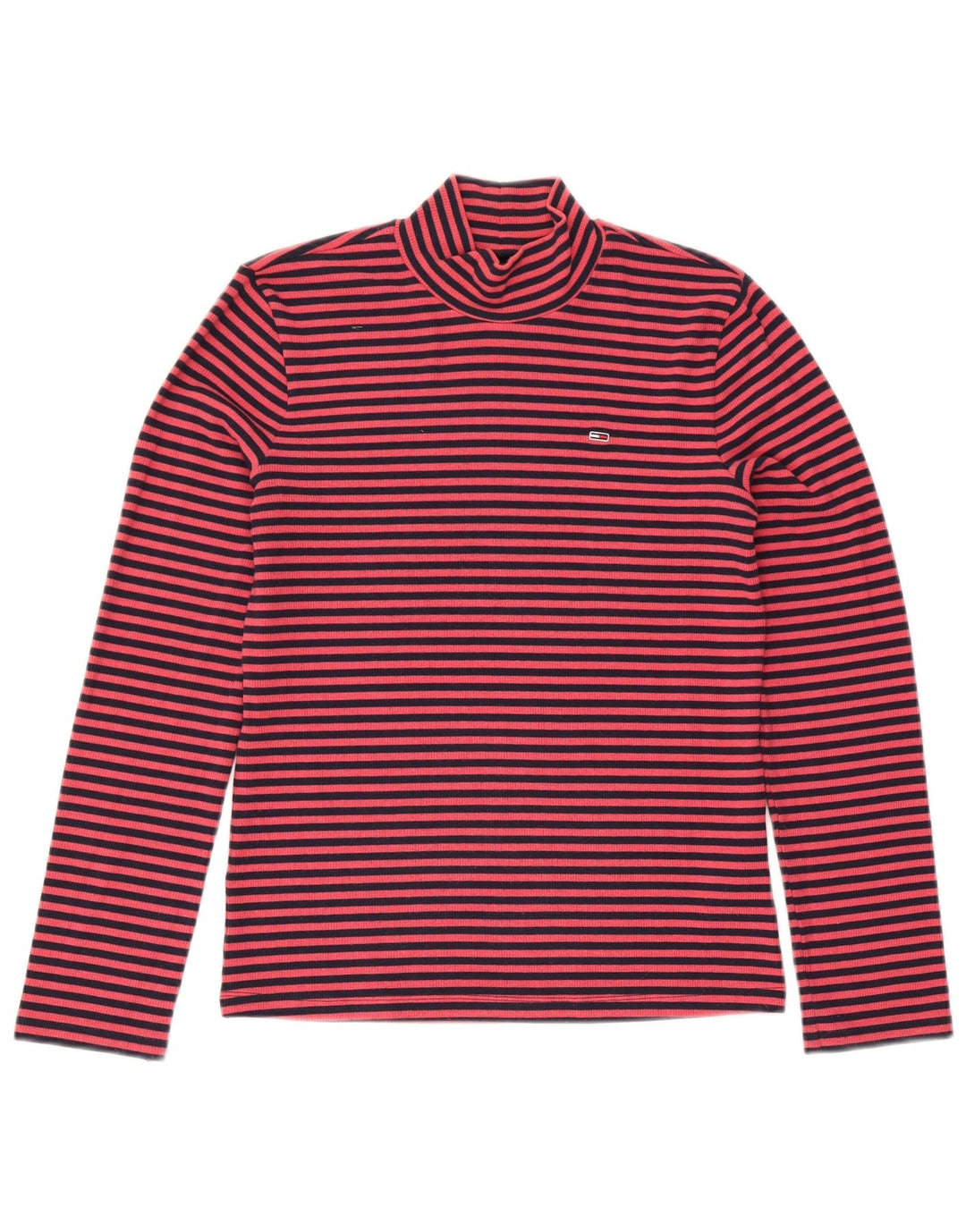 Женский топ Tommy Hilfiger с длинным рукавом UK 14, средний розовый полиэстер в тонкую полоску