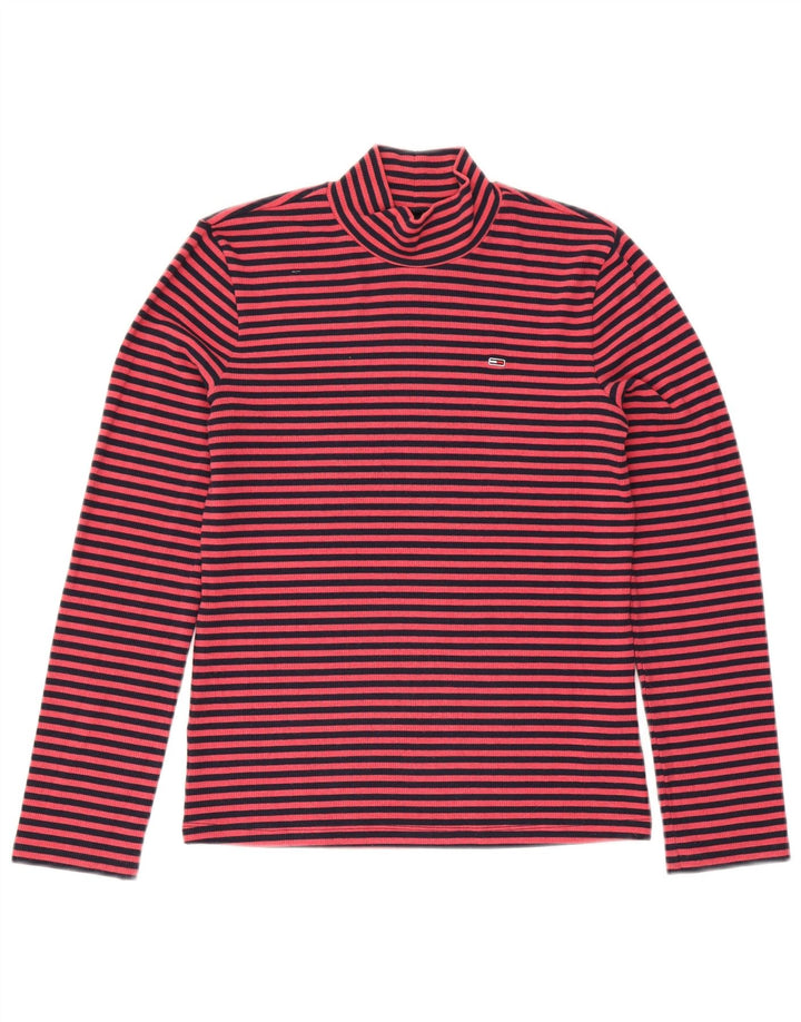 Женский топ Tommy Hilfiger с длинным рукавом UK 14, средний розовый полиэстер в тонкую полоску