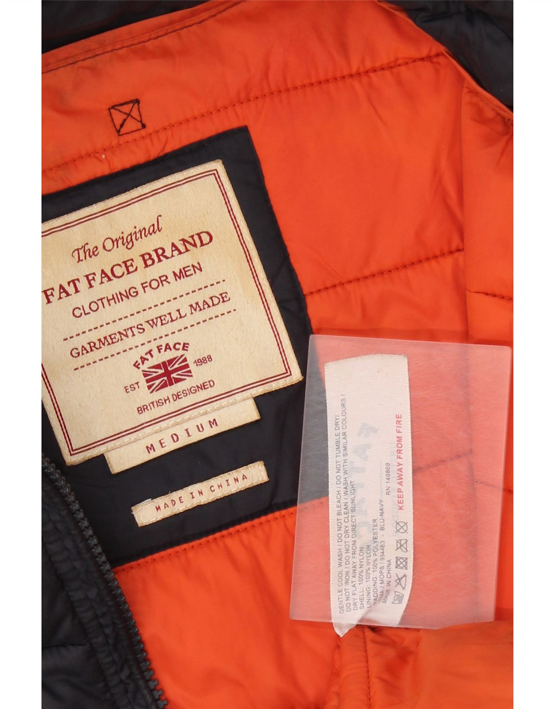 Мужская стеганая куртка FAT FACE UK 38, средний темно-синий нейлон