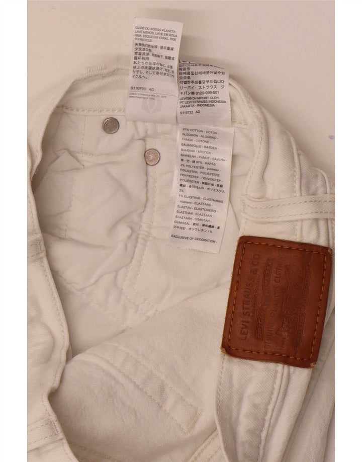Женские прямые джинсы Levi's Ribcage W30 L29, белый хлопок