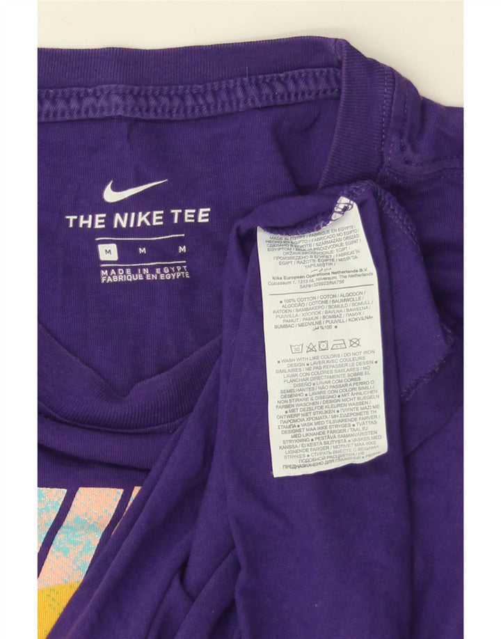 Мужская футболка с рисунком NIKE, хлопковый топ среднего фиолетового цвета