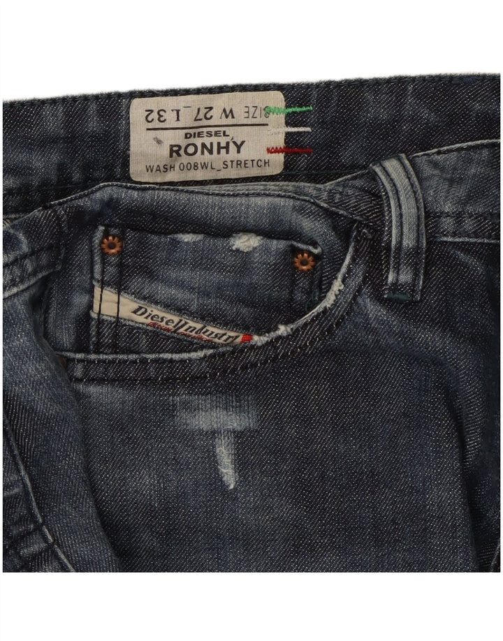 Женские прямые джинсы DIESEL Ronhy Acid Wash W27 L32 Темно-синие