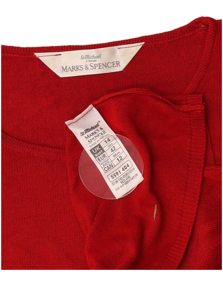 Женская футболка Marks & Spencer Top UK 14, большая красная вискоза