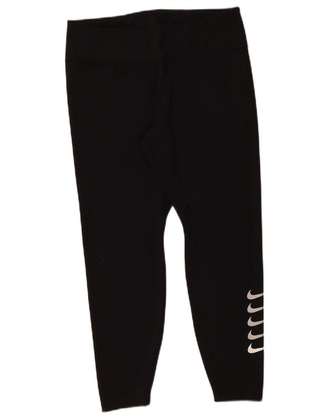 Женские укороченные леггинсы с рисунком Nike Dri Fit UK 14, большие черные полиэстер