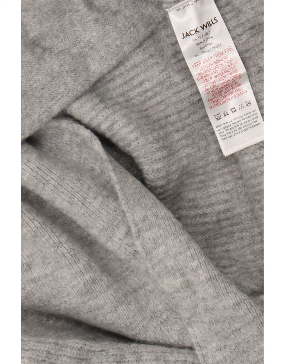 Женский удлиненный кардиган оверсайз Jack Wills UK 12, средний серый цвет