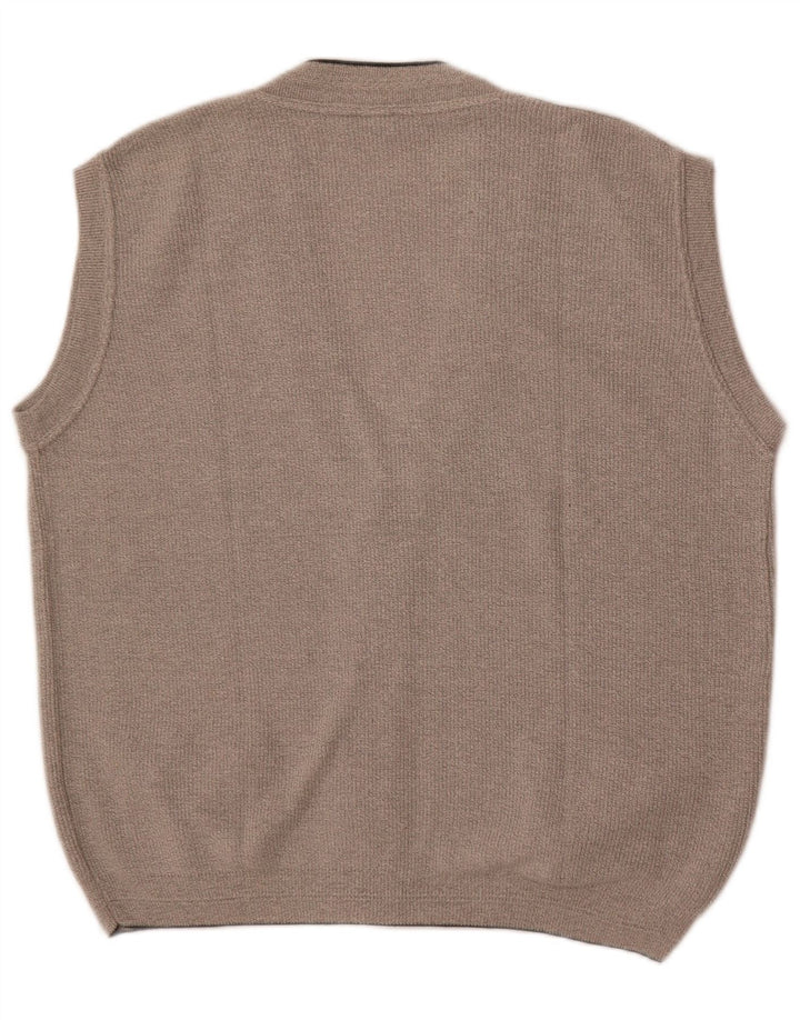 Conte Massimo Мужской кардиган без рукавов, хлопковый свитер среднего серого цвета